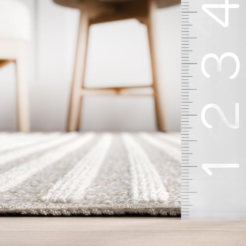 nuLOOM Yulia Light Grey/Cream, 2'6" x 6', Geometric, Soft and Cozy, High Traffic, Stain Resistant, Easy Clean, Durable, Machine Washable Area Rug for Bedroom, Living Room, Dining, Den, Foyer