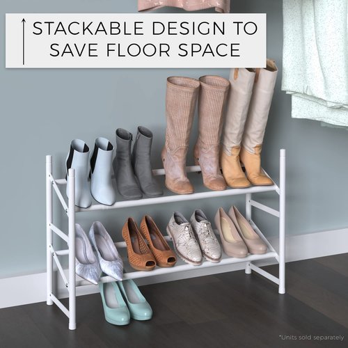 ClosetMaid 8111 Stack and Expand Shoe Rack, White