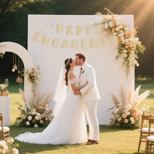 SerpizePaty Engagement Party Decorations, Pre-Strung Happy Engagement Banner, Glitter Just Engaged Banner with Glass, Couples Shower Decorations For Happy Wedding Reception Sighs Photo Props Backdrop
