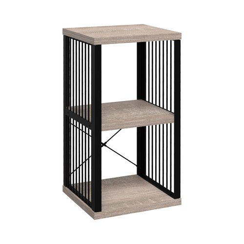 ClosetMaid 2-Cube Storage Organizer Bookshelf, Storage Shelf, Metal Frame, Wood Shelves, Easy Assembly, Black/Weathered Gray