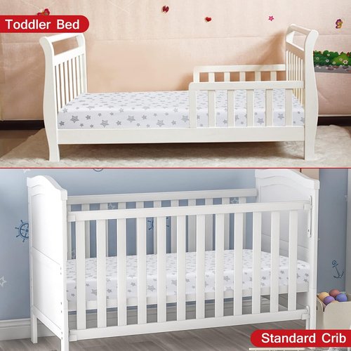 Crib Sheets for Boys & Girls - Soft Fitted Sheets for Standard Crib & Toddler Mattresses | Grey & White 2-Pack