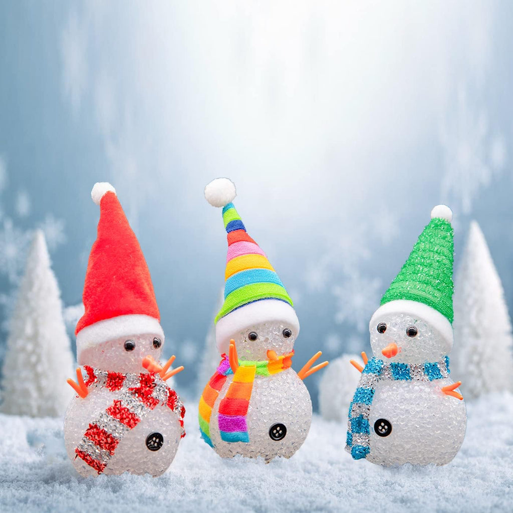 YAKii LED Snowmen Lamp | Color Changing Christmas Decorations | 7.3'' Desk Centerpiece Set of 3