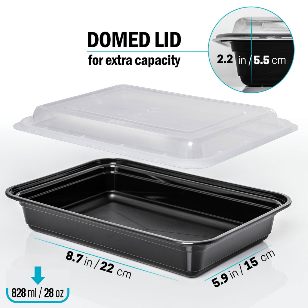 Igluu Meal Prep Containers Reusable (20 Pack) – Food Containers with Lids – Stackable, Microwave, Freezer & Dishwasher Safe – 28oz – 1 Compartment – BPA-Free