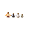 Bloomingville Multi-Color Glass & Metal, Set of 4 Taper Holder, Brass, AH1593