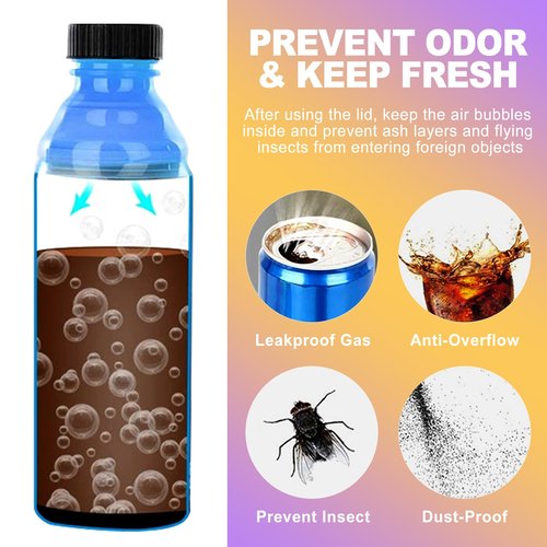 ZeriLion 12 Pack Reusable Beverage Can Protectors - Spill Resistant & BPA-Free Soda Can Caps to Keep Drinks Fresh, Bug-Free - Fits Standard Soda, Beer, Juice Cans