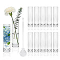 Brajttt 7.48 inch Tall Vases for Flowers,12PCS Glass Cylinder Vase, Single Rose Bud Vase for Event Decor,Bud Vases in Bulk for Wedding Centerpieces,Home Aesthetic Desk Decor, Party Decorations