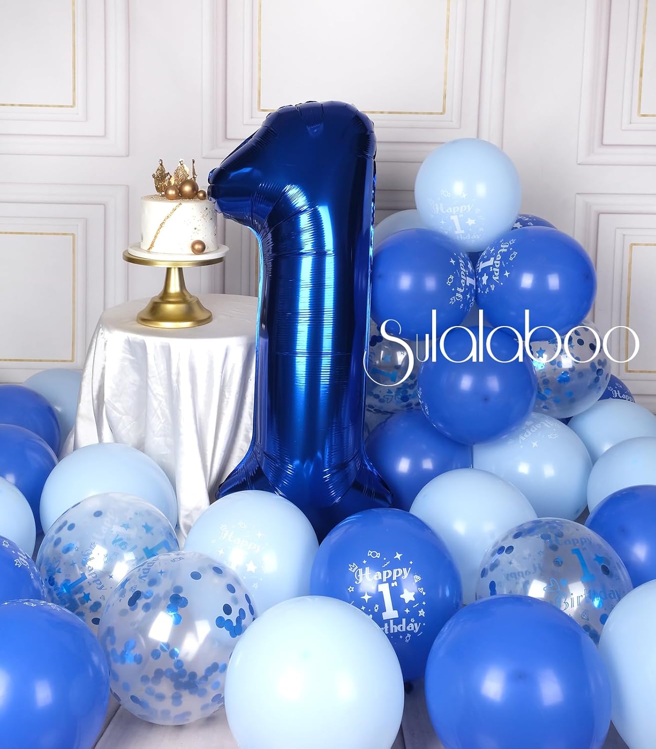 Skiennix 40-Inch Navy Blue Number 1 Balloon - Giant Foil Mylar Birthday Decoration for Boys