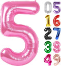 Number 5 Balloon by Pink - 40 Inch Giant Foil Balloon for 5th Birthday Party Decorations