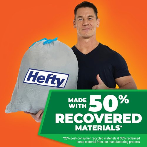 Hefty Ultra Strong Tall Kitchen Trash Bags - 13 Gallon, Gray Clean Burst, 40 Count, Eco-Friendly Design