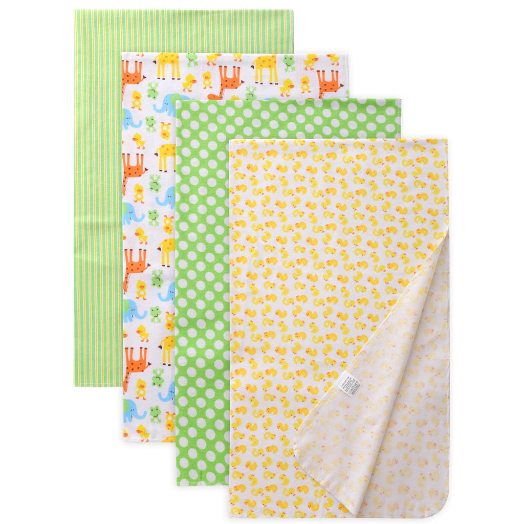 Waoot Kdet Cotton Flannel Receiving Blankets 4 Pcs, Baby Swaddle Blankets, Infant Flannel Blanket 30 X 40 Inch for Boy Girl (Style2)
