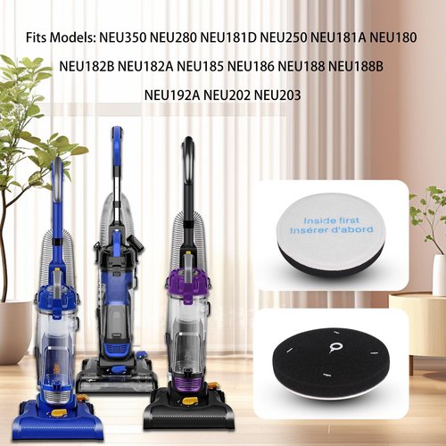 Replacement Filter Compatible with Eureka NEU181D NEU182A PowerSpeed Lightweight Powerful Upright Vacuum (4 Pack)