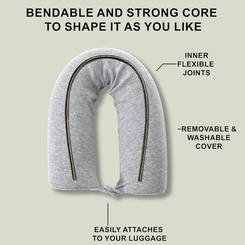 Dot&Dot Twist Memory Foam Travel Pillow - Adjustable Neck Support for Airplanes | Comfortable Travel Pillow