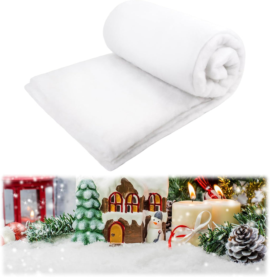 Skiennix Christmas Fake Snow Blanket - 3x15 FT Artificial Snow Roll for Holiday Decor & Winter Wonderland