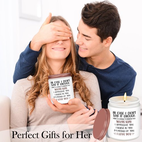 NANOOER Gifts for Wife Girlfriend Her - Best Mothers Day Gifts for Wife - Romantic Gift for Women Her, Unique Birthday, Anniversary, Christmas Novelty Present - Funny Lavender Scented Soy Candle