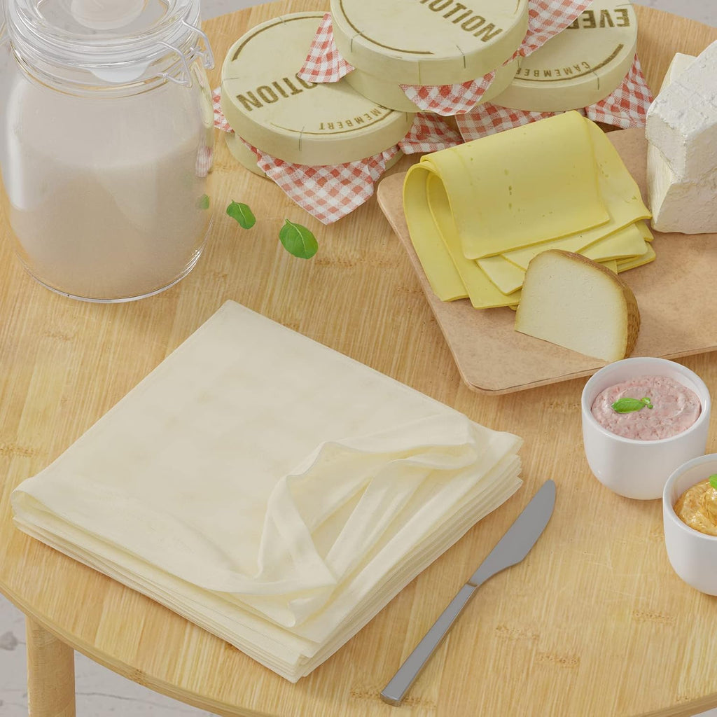 Skiennix Reusable Cheesecloth - 10 PCS Grade 100, 20x20 Inch Unbleached Cotton Strainer for Cooking & Baking