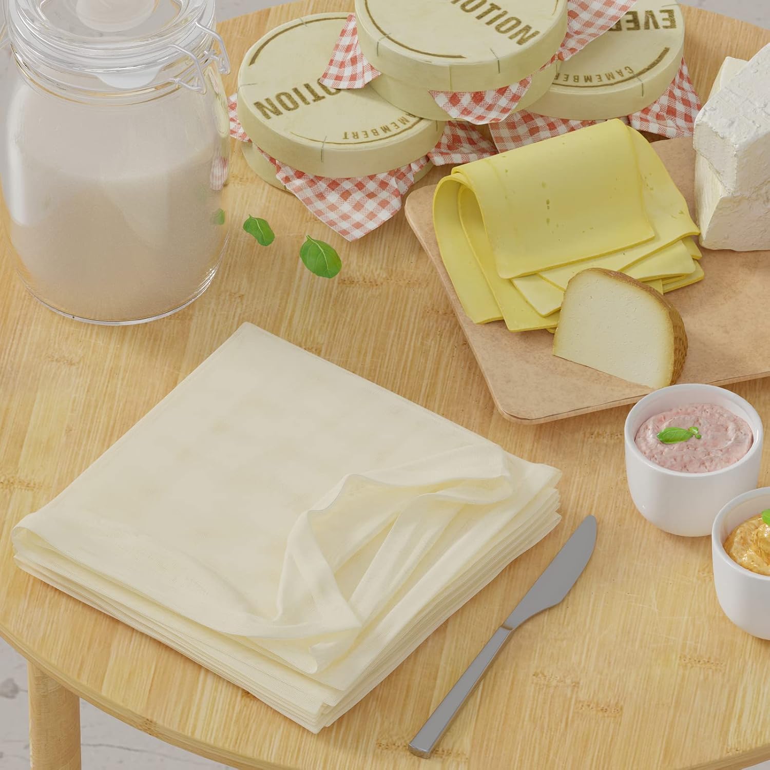Skiennix Reusable Cheesecloth - 10 PCS Grade 100, 20x20 Inch Unbleached Cotton Strainer for Cooking & Baking