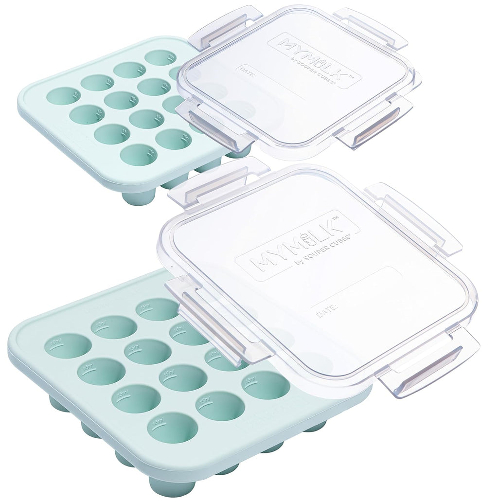 Souper Cubes MyMilk Silicone Breast Milk Freezer Trays - 1/2 oz. Capacity, Mint - 2-Pack for Purees & More