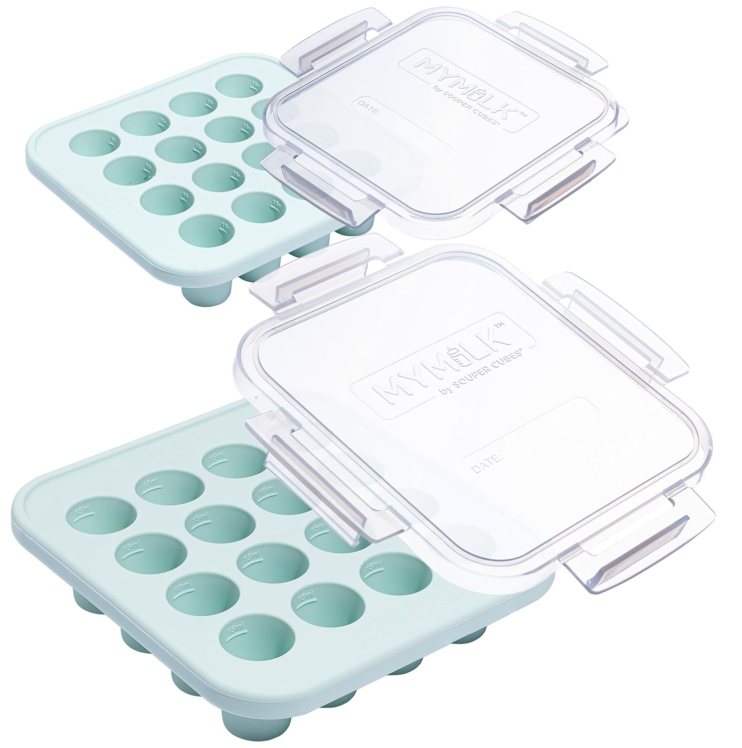 Souper Cubes MyMilk Silicone Breast Milk Freezer Trays - 1/2 oz. Capacity, Mint - 2-Pack for Purees & More