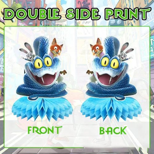Zootopia2 Birthday Party Supplies , 9Pcs Honeycomb Centerpieces for Zootopia2 Decorations, Double Sided Table Decorations Centerpieces Party