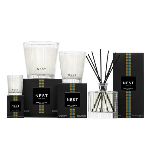 NEST New York Scented Classic Candle, Amalfi Lemon & Mint - 8.1 oz - Up to 60-Hour Burn Time - Reusable Glass Vessel
