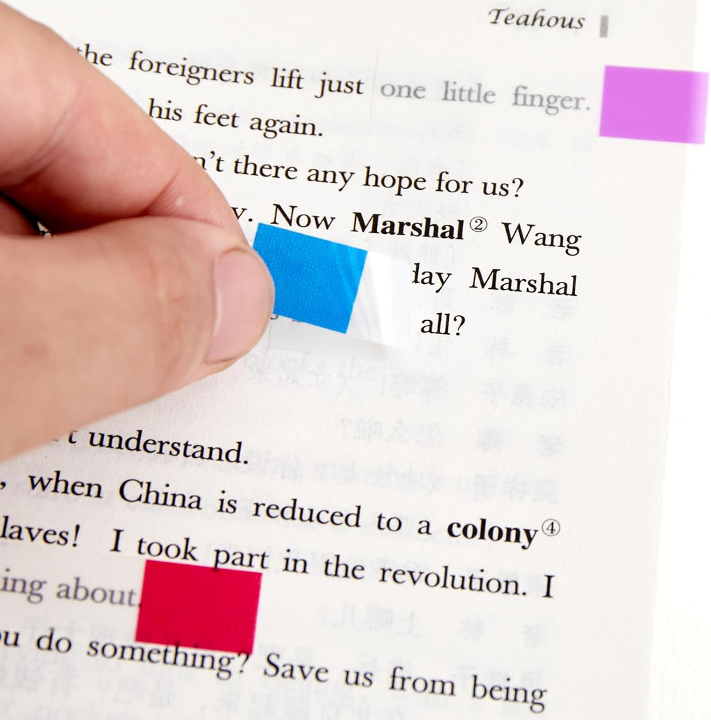 Skiennix Sticky Tabs Notes | 1000 Pcs Transparent Writable Colored Book Index Tabs for Office & School