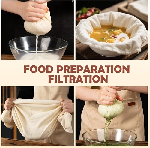 100% Unbleached Cotton Cheesecloth by [Brand Name] - 6Pcs 20x20 Inch Ultra-Dense Strainer for Yogurt, Nut Milk & Baking