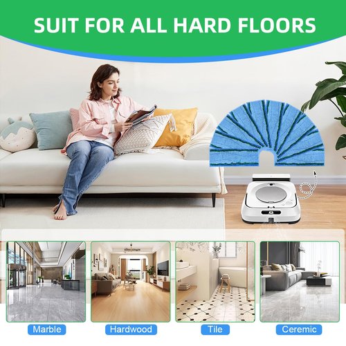 Jusiwow 10 Pack M6 Mopping Wet Pads Compatible with iRobot Braava Jet M6 Series (6012) (6112) (6113), Upgraded Robot Mop,Washable Microfiber Replacement Cleaning Pad