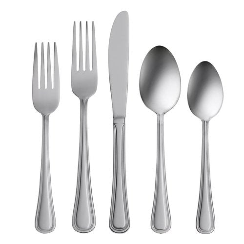 Oneida Tress Everyday Flatware Set, 5.40 LB, Metallic, 50 Piece