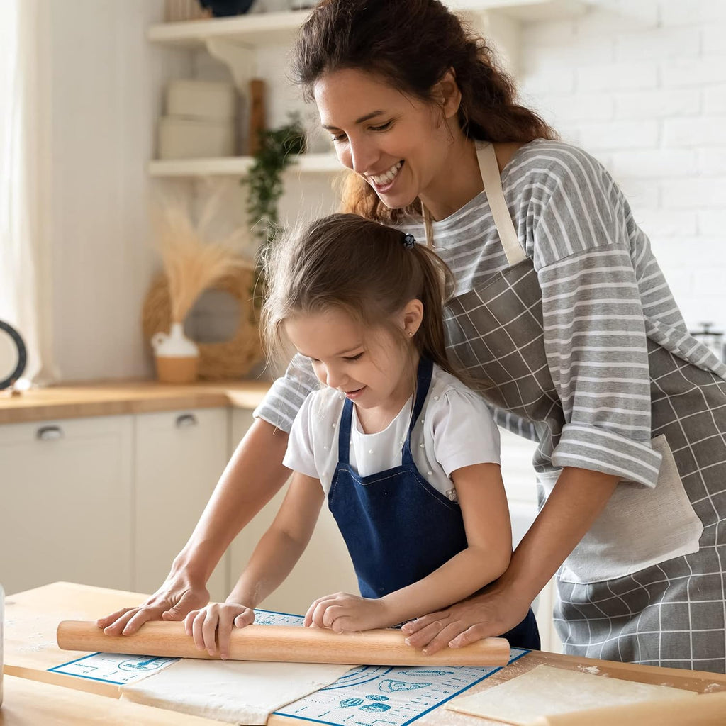Skiennix Silicone Baking Mat - Non-Stick Pastry Mat with Measurements for Dough & Cookies | 24'' x 32'' Blue