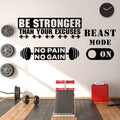 Zonon Gym Wall Decal Set - Inspirational Quotes for Fitness | "Be Stronger Than Your Excuses" Design