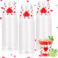 Taikula 60 Pcs 1.5oz Disposable Heart Shot Glasses for Valentine's Day - Romantic Red Pink Plastic Shot Cups Bulk, Couples Celebration & Love Party Decorations (60, Red, Pink Heart)