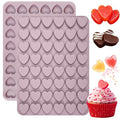 Heart Silicone Mold, 2 Pcs Heart Chocolate Candy Mold, 96 Cavity Small Valentine Silicone Molds for Baking Chocolate, Candy, Gummy, Ice Cubes, Jelly, Jello, Cake Decorations, Cupcake Toppers for Mom