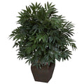 Nearly Natural Double Bamboo Palm with Decorative Planter Silk Plant