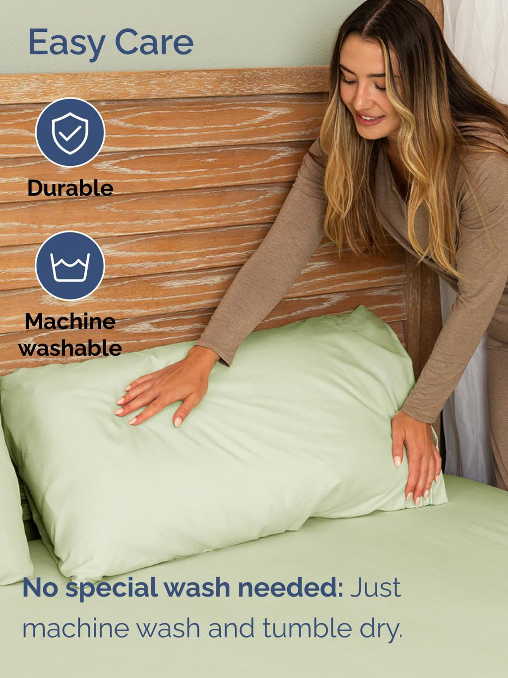 Skiennix Extra Deep Cal King Sheet Set | 6-Piece Breathable Cooling Bedding - Soft, Wrinkle-Free Light Sage