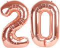 Rose Gold 20 Number Balloon - 40 Inch Big Digital Balloon for Birthday & Anniversary Celebrations
