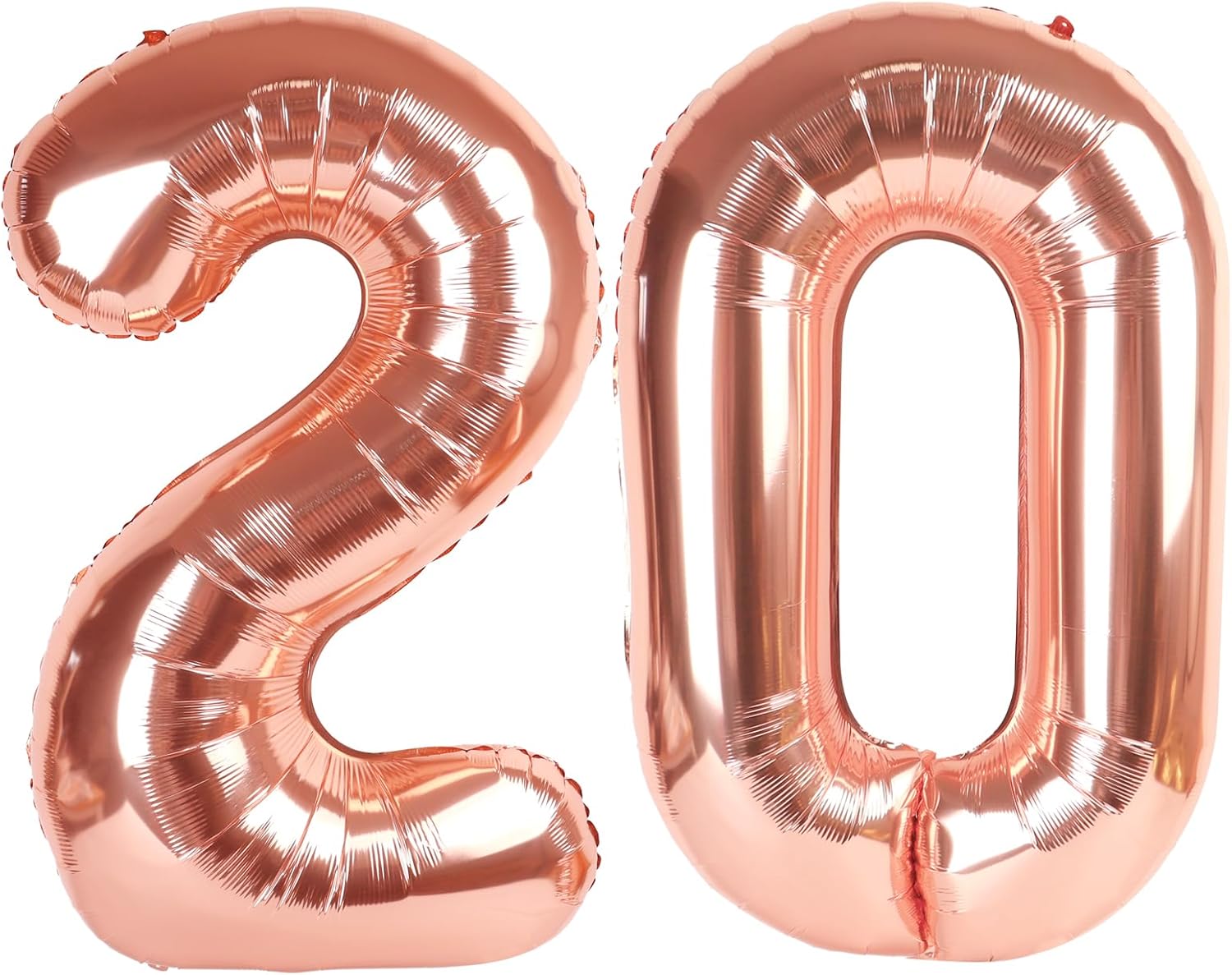 Rose Gold 20 Number Balloon - 40 Inch Big Digital Balloon for Birthday & Anniversary Celebrations