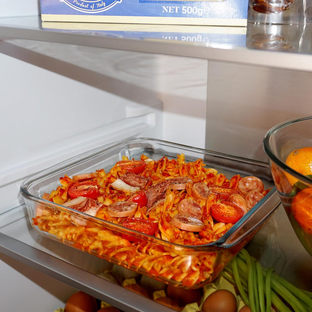 Regine Switzerland 8x8 Inch Square Glass Baking Dish - 1.6QT Oven Safe Baking Pan