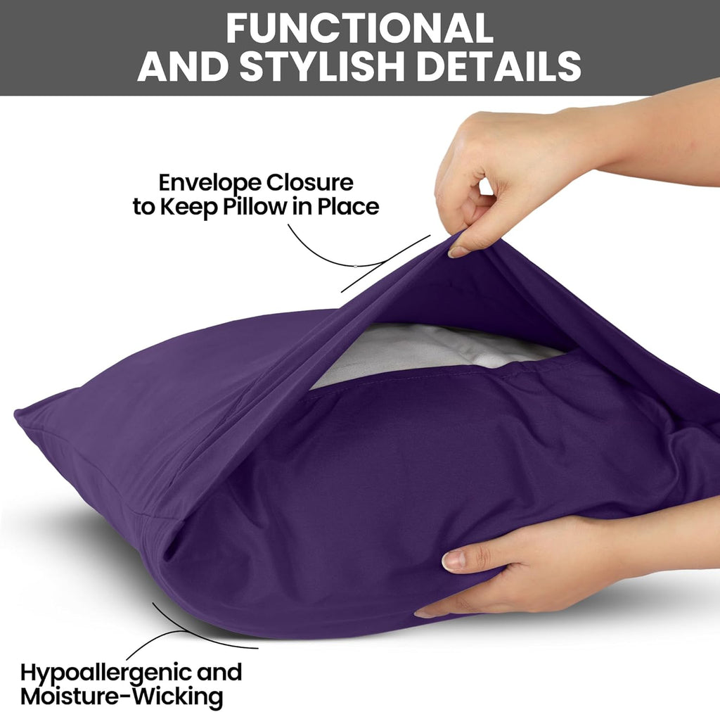Utopia Bedding Queen Pillow Cases - Soft Brushed Microfiber - Fade Resistant | 20 x 30 Inches, Eggplant - 2 Pack