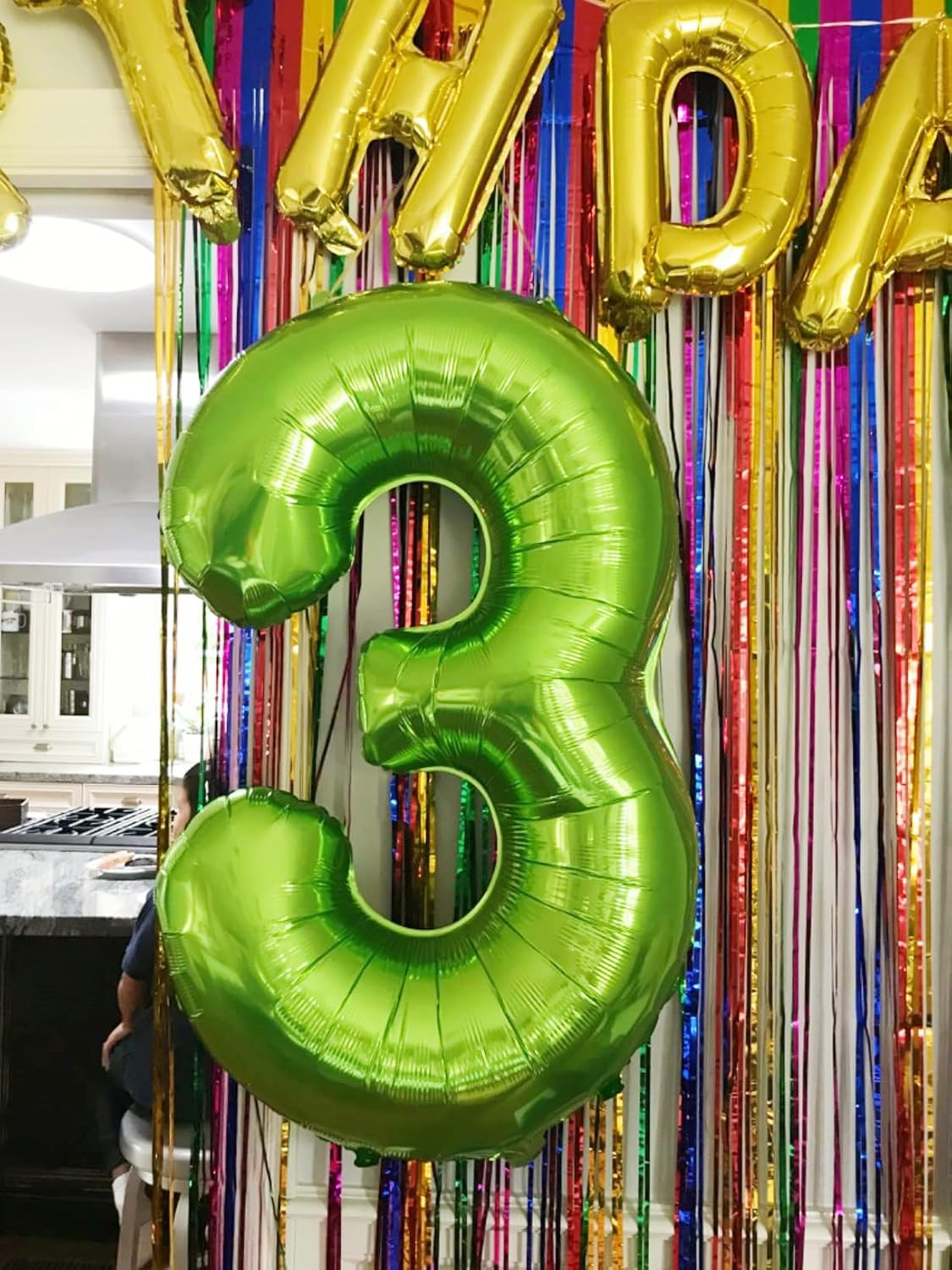 Numbers Balloon 3 - 40 Inch Large Light Green Birthday Decoration for Three-Year-Old Parties