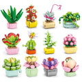 24PCS Flowers Succulents Building Blocks Easter Gifts for Kids Party Favors Goodie Bag Stuffers Classroom Prizes Prefilled Easter Basket Treasure Box Toy Birthday Return Gifts for Boys Girls Ages 6+