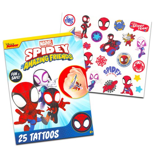 Spidey and His Amazing Friends Coloring Books Bulk - Spiderman Party Supplies Bundle with 12 Jumbo Spidey Activity Books with Coloring Pages, Activities, More Plus Tattoos | Spidey Party Favors Bulk