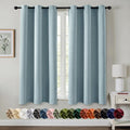 MIULEE Slate Blue Blackout Curtains - Thermal Insulated Room Darkening Drapes, 54" Long, 2 Panels