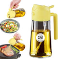 YARRAMATE 16oz Glass Olive Oil Sprayer - 2-in-1 Premium Food Grade Dispenser for Cooking & BBQ (Pomelo)
