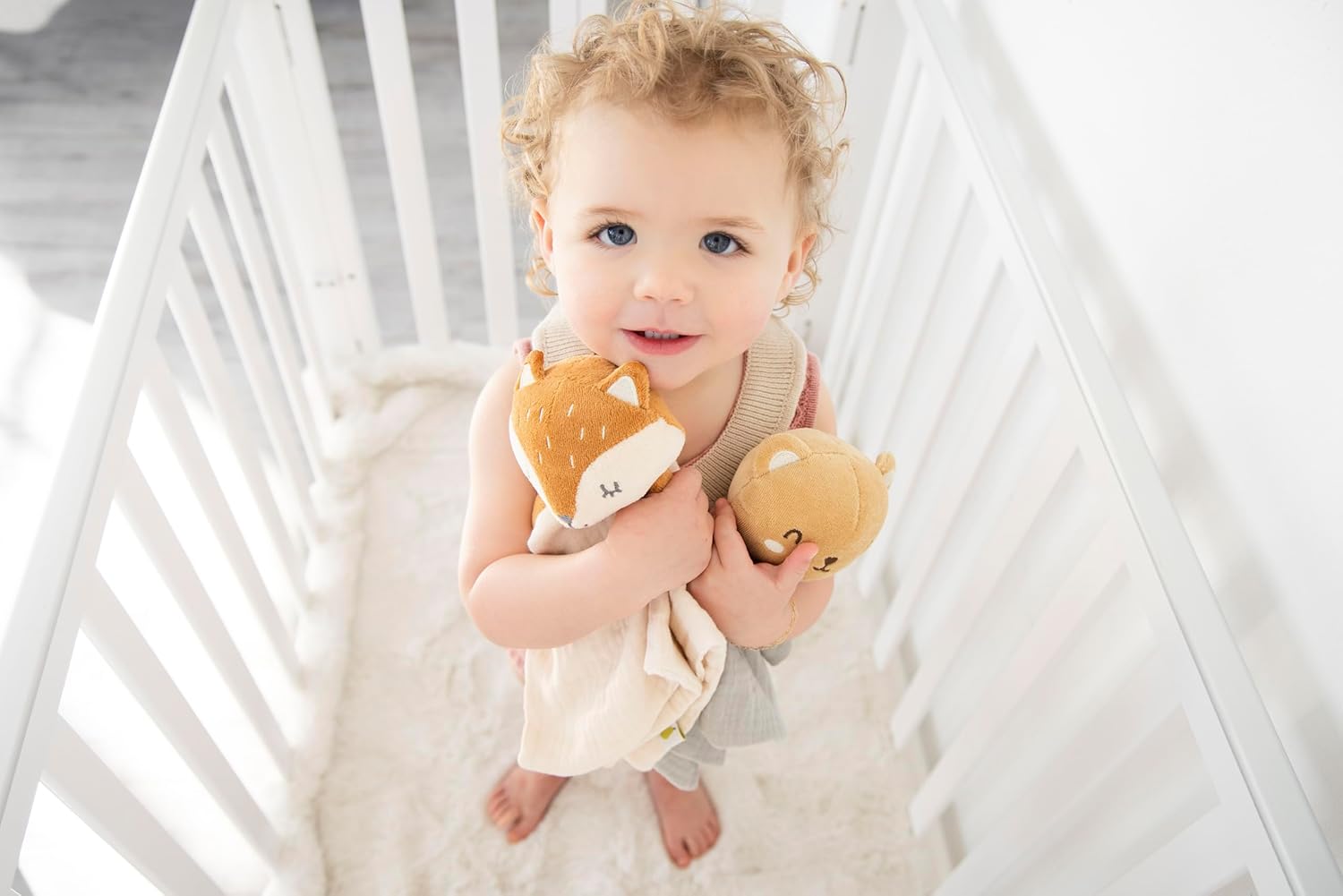 Pearhead Fox Baby Lovey - Organic Cotton Muslin Security Blanket | Soft, Breathable Snuggle Toy for Newborns 0+ Months