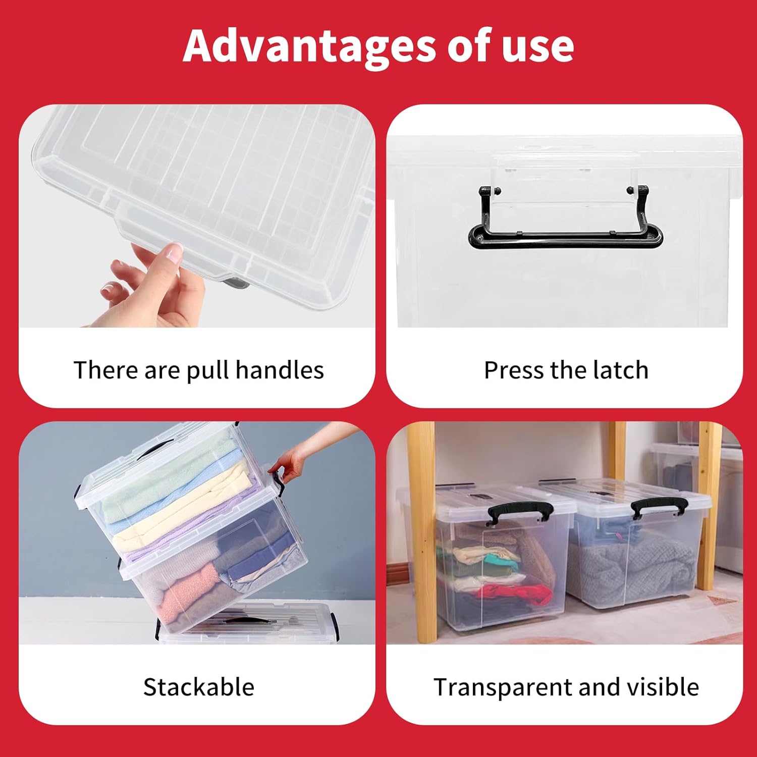 90 Quart Heavy-Duty Stackable Clear Storage Bins by [Brand Name] - BPA-Free Organizing Containers with Lids for Home & Office