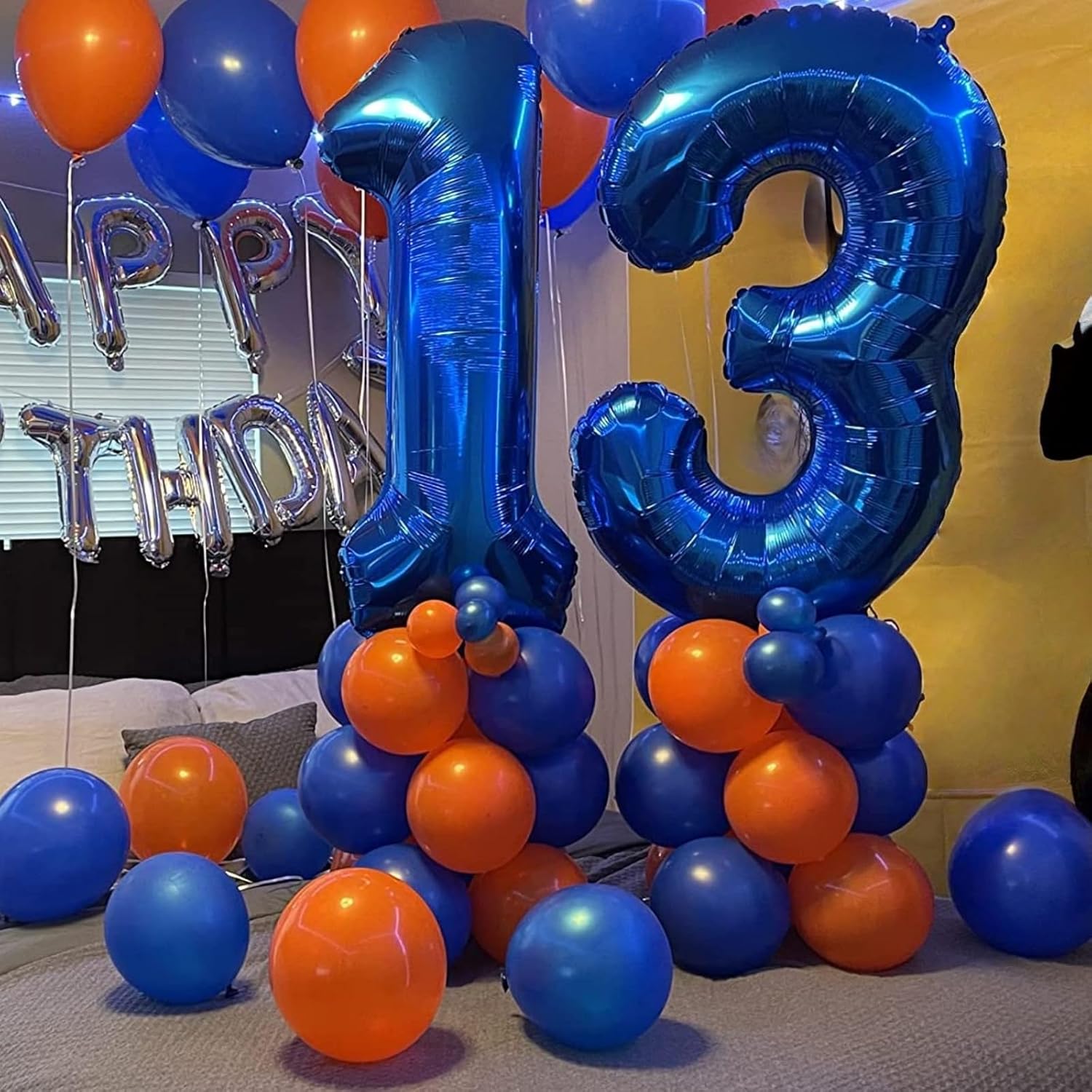 Skiennix Navy Blue Number 3 Balloon - 40In Large Foil Balloon for 3rd Birthday Party Decor