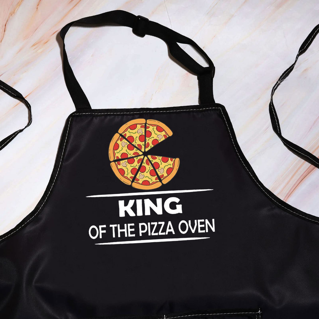 BWKTOP Pizza Maker Apron - King Of The Oven Pizzeria Apron With Pocket For Chef Dad