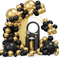 Skiennix Black and Gold Balloon Garland Arch Kit - 134pcs Metallic Balloons for Graduation, New Year & Birthday Celebrations