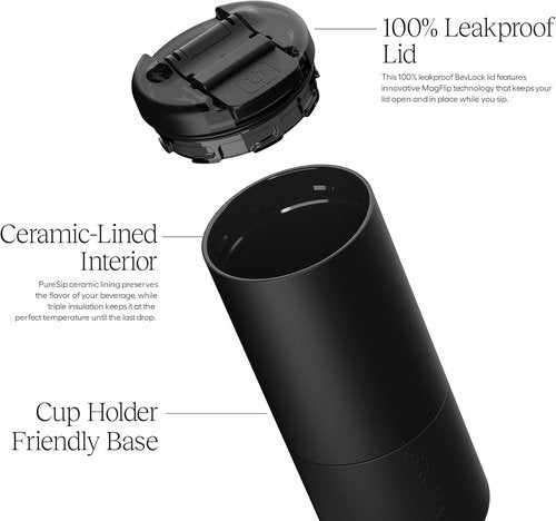 BrüMate 18oz Insulated Coffee Mug - 100% Leakproof | Ceramic-Lined & Travel-Friendly (Dark Aura)
