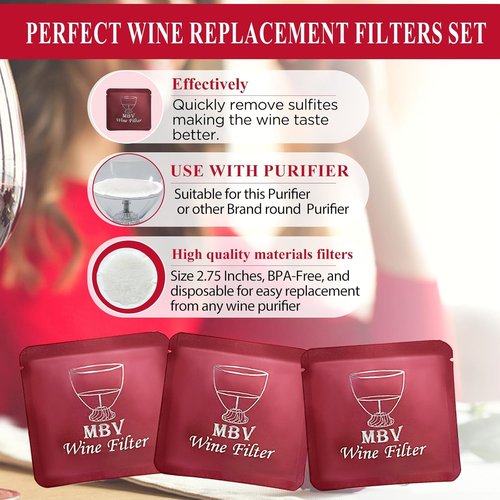 10 Pcs Wine Filters Set, Advanced Wine Purifier, Wine Filters for histamines and sulfite- Replacement Wine Sulfite Remove Set Gifts for Wine Lovers